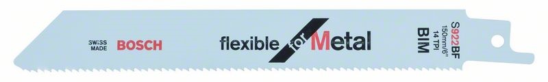 BOSCH SABRE SAW BLADE S922BF SHEET METALPIPESPROFILES TO 100MM PKT 2